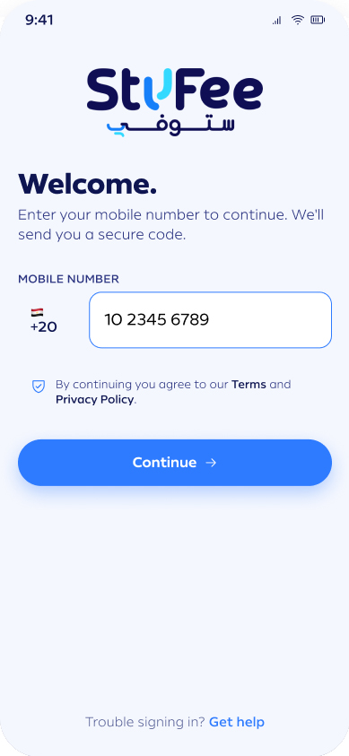 Stufee app — sign in